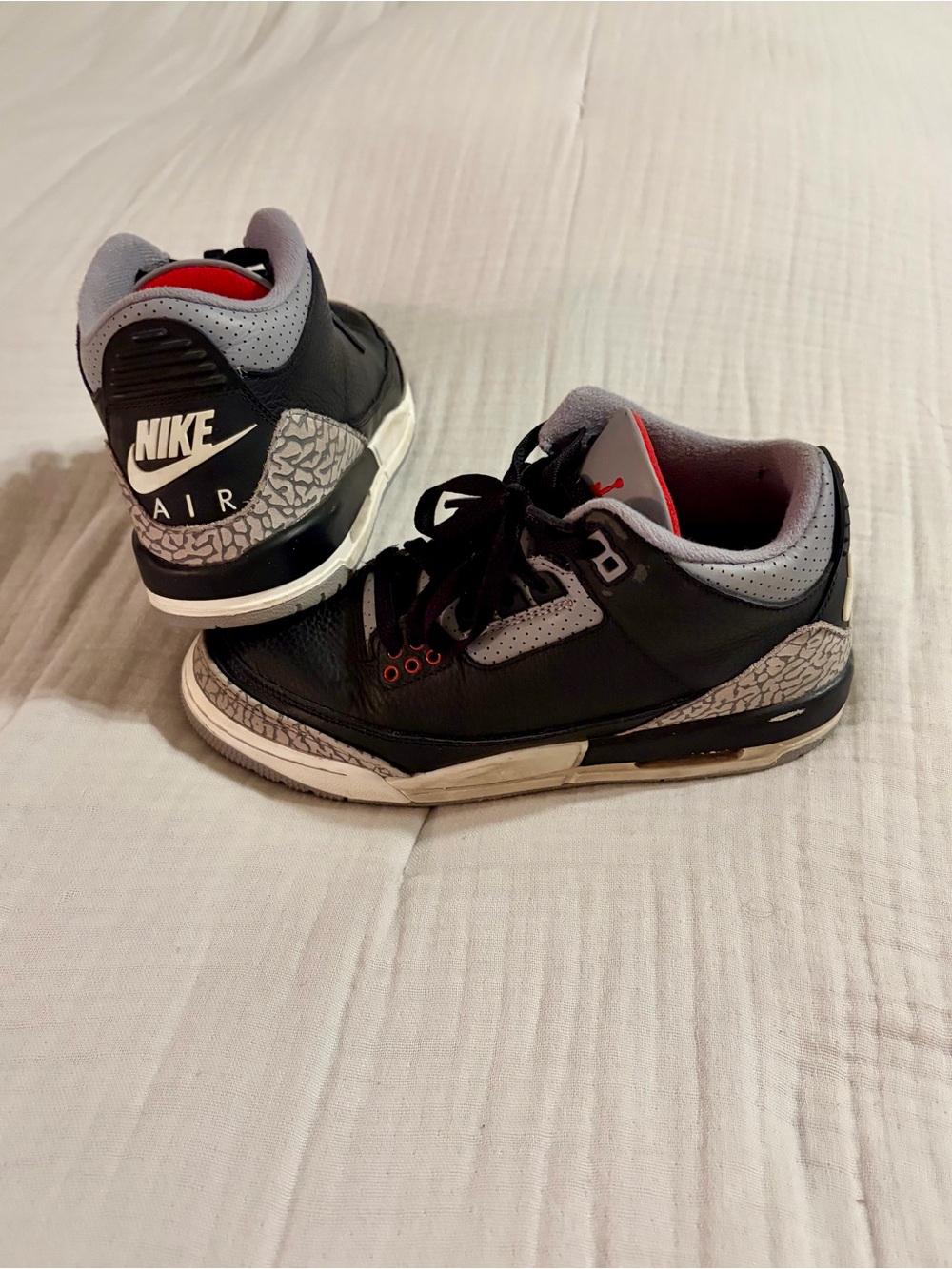 Nike Kids Air Jordan Black Gray White Red Basketball Sneakers Sz 4.5